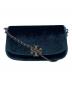 TORY BURCH（トリーバーチ）の古着「TORY BURCH　ベルベット2WAYショルダーバッグ」｜ブルー