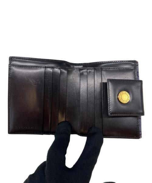 BVLGARI（ブルガリ）BVLGARI (ブルガリ) BVLGARI 　ロゴマニア 　2つ折り財布 インディゴの古着・服飾アイテム