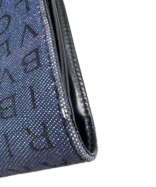 BVLGARI（ブルガリ）BVLGARI (ブルガリ) BVLGARI 　ロゴマニア 　2つ折り財布 インディゴの古着・服飾アイテム