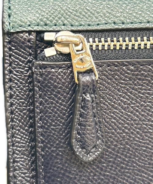 COACH（コーチ）COACH (コーチ) COACH　ソフト ウォレット カラーブロック　長財布 ブルー×ネイビーの古着・服飾アイテム