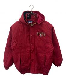STARTER×NFL（スターター×エヌエフエル）の古着「STARTER×NFL　フーデッドジャケット　韓国製 古着　49ers」｜レッド