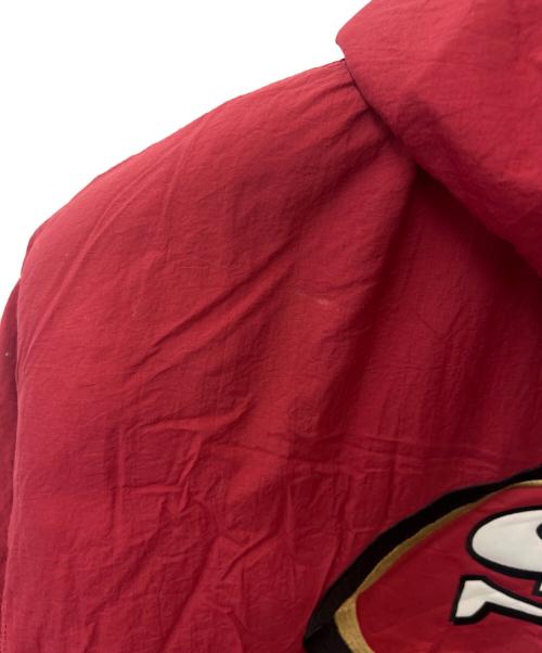 STARTER（スターター）STARTER (スターター) NFL (エヌエフエル) STARTER×NFL　フーデッドジャケット　韓国製 古着　49ers レッド サイズ:Lの古着・服飾アイテム