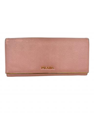 【中古品】PRADA サフィアーノレザー 長財布 ピンク 中古・古着通販】PRADA (プラダ) PRADA サフィアーノ 長財布 ピンク