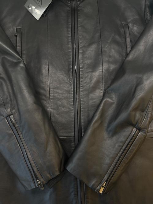Calvin Klein（カルバンクライン）Calvin Klein (カルバンクライン) Calvin Klein　レザージャケット ブラック サイズ:Lの古着・服飾アイテム