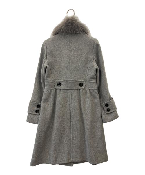 BURBERRY BLUE LABEL（バーバリー ブルー レーベル）BURBERRY BLUE LABEL (バーバリーロンドンブルーレーベル) BURBERRY BLUE LABEL  フォックスファー・アンゴラ混　ファー付コート グレー サイズ:40の古着・服飾アイテム