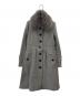BURBERRY BLUE LABEL（バーバリーロンドンブルーレーベル）の古着「BURBERRY BLUE LABEL  フォックスファー・アンゴラ混　ファー付コート」｜グレー