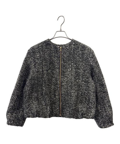 23区（ニジュウサンク）23区 (ニジュウサンク) 23区 　BALLIヘリンボーンツイードノーカラー ブルゾン グレー サイズ:38の古着・服飾アイテム