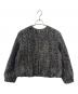 23区（ニジュウサンク）の古着「23区 　BALLIヘリンボーンツイードノーカラー ブルゾン」｜グレー