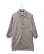 griffin hartland×nano・universeグリフィン ハートランド×ナノ・ユニバース）の古着「GRIFFIN HARTLAND　nano・universe　ステンカラーコート」｜グレー×ブラウン