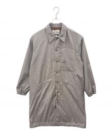 griffin hartland×nano・universe（グリフィン ハートランド×ナノ・ユニバース）の古着「GRIFFIN HARTLAND　nano・universe　ステンカラーコート」｜グレー×ブラウン