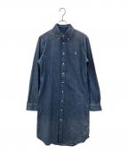 RALPH LAURENラルフローレン）の古着「RALPH LAUREN　長袖ワンピース」｜インディゴ