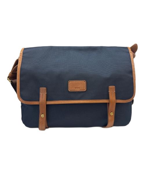 TUMI（トゥミ）TUMI (トゥミ) TUMI　メッセンジャーバッグ ネイビー×ブラウンの古着・服飾アイテム