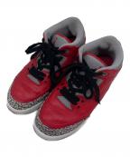 NIKEナイキ）の古着「NIKE GS Air Jordan 3 Retro SE  ローカットスニーカー」｜レッド×グレー