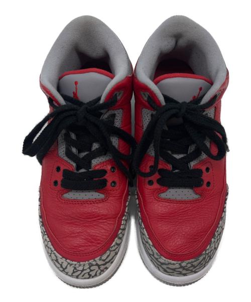 NIKE（ナイキ）NIKE (ナイキ) NIKE GS Air Jordan 3 Retro SE  ローカットスニーカー レッド×グレー サイズ:25.0の古着・服飾アイテム