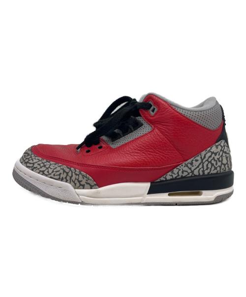 NIKE（ナイキ）NIKE (ナイキ) NIKE GS Air Jordan 3 Retro SE  ローカットスニーカー レッド×グレー サイズ:25.0の古着・服飾アイテム