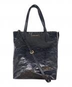 MICHAEL KORSマイケル・コース）の古着「MICHAEL KORS　2WAY Emry Large Crinkled-Leather Tote Bag　トートバッグ」｜ブラック