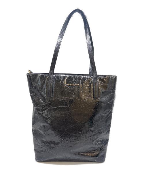 MICHAEL KORS（マイケル・コース）MICHAEL KORS (マイケル・コース) MICHAEL KORS　2WAY Emry Large Crinkled-Leather Tote Bag　トートバッグ ブラックの古着・服飾アイテム