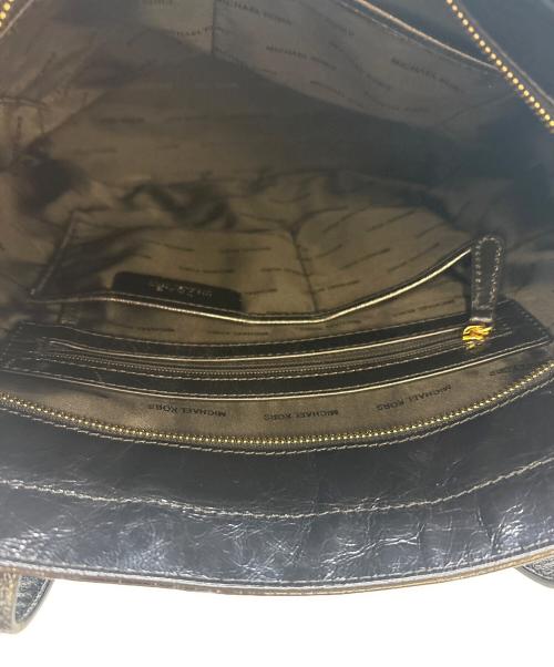 MICHAEL KORS（マイケル・コース）MICHAEL KORS (マイケル・コース) MICHAEL KORS　2WAY Emry Large Crinkled-Leather Tote Bag　トートバッグ ブラックの古着・服飾アイテム