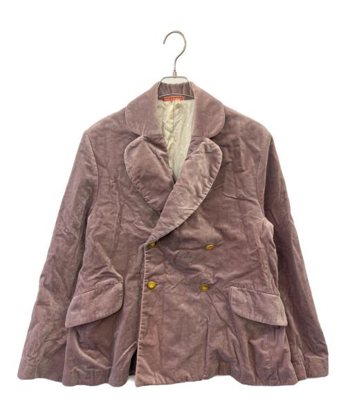 Vivienne Westwood（ヴィヴィアンウエストウッド）Vivienne Westwood (ヴィヴィアンウエストウッド) Vivienne Westwood　ダブルブレストベロアラブジャケット パープル サイズ:38の古着・服飾アイテム