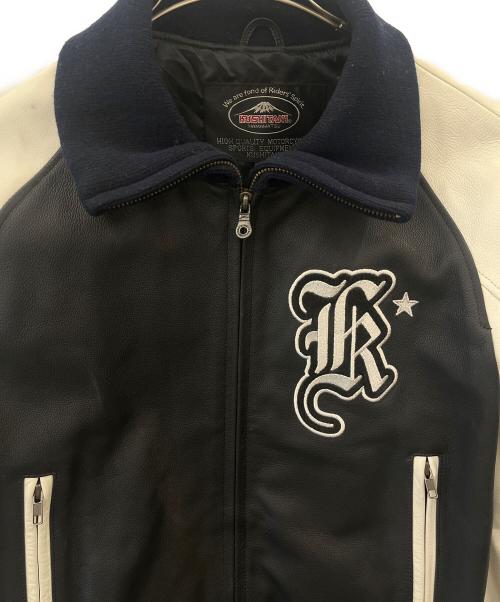 KUSHITANI（クシタニ）KUSHITANI (クシタニ) レザーライダースジャケット ブラック×ホワイト サイズ:Lの古着・服飾アイテム