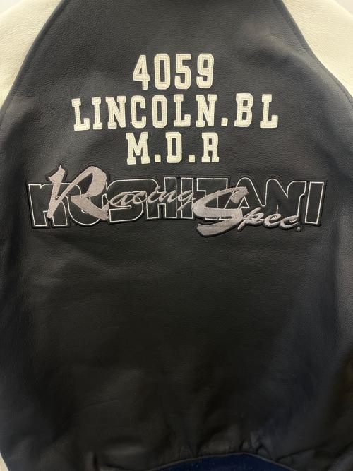 KUSHITANI（クシタニ）KUSHITANI (クシタニ) レザーライダースジャケット ブラック×ホワイト サイズ:Lの古着・服飾アイテム