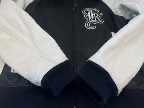 KUSHITANI（クシタニ）KUSHITANI (クシタニ) レザーライダースジャケット ブラック×ホワイト サイズ:Lの古着・服飾アイテム