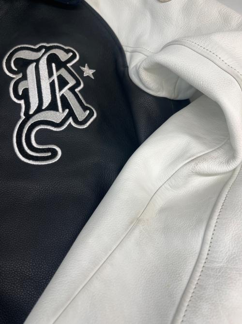 KUSHITANI（クシタニ）KUSHITANI (クシタニ) レザーライダースジャケット ブラック×ホワイト サイズ:Lの古着・服飾アイテム