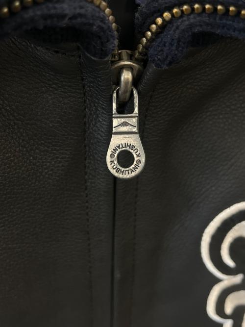 KUSHITANI（クシタニ）KUSHITANI (クシタニ) レザーライダースジャケット ブラック×ホワイト サイズ:Lの古着・服飾アイテム