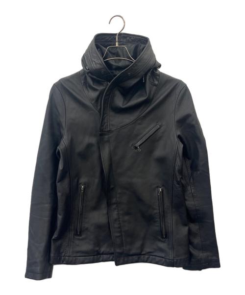 KATHARINE HAMNETT（キャサリンハムネット）KATHARINE HAMNETT (キャサリンハムネット) KATHARINE HAMNETT　シープスキンフーディージャケット ブラック サイズ:XLの古着・服飾アイテム