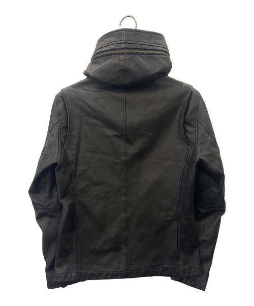 KATHARINE HAMNETT（キャサリンハムネット）KATHARINE HAMNETT (キャサリンハムネット) KATHARINE HAMNETT　シープスキンフーディージャケット ブラック サイズ:XLの古着・服飾アイテム