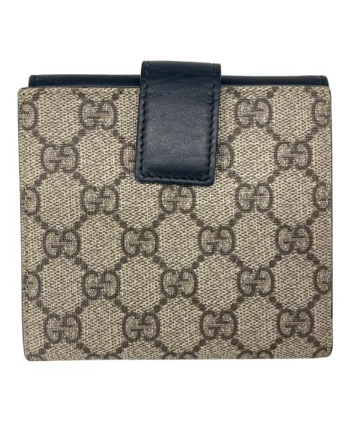 GUCCI（グッチ）GUCCI (グッチ) GUCCI  2つ折り財布 ブラック×ブラウンの古着・服飾アイテム