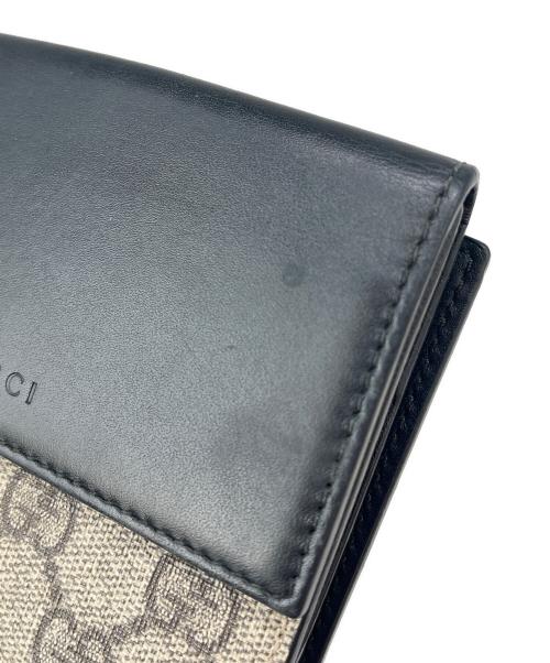 GUCCI（グッチ）GUCCI (グッチ) GUCCI  2つ折り財布 ブラック×ブラウンの古着・服飾アイテム