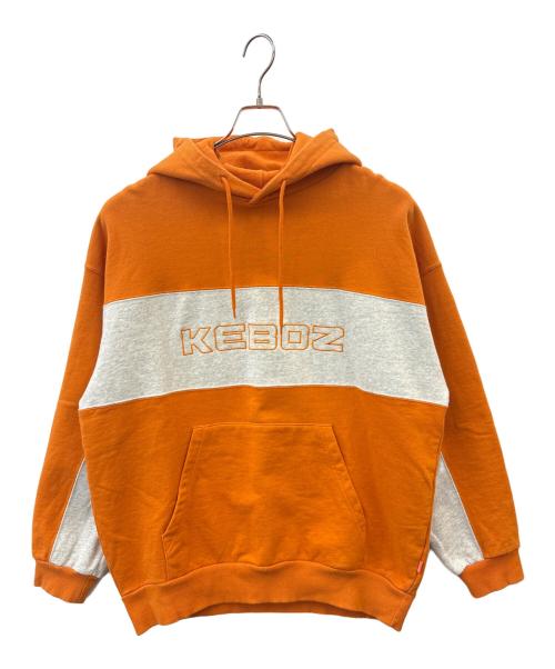KEBOZ（ケボズ）KEBOZ (ケボズ) KEBOZ　プルオーバーパーカー オレンジ×グレー サイズ:Ｌの古着・服飾アイテム