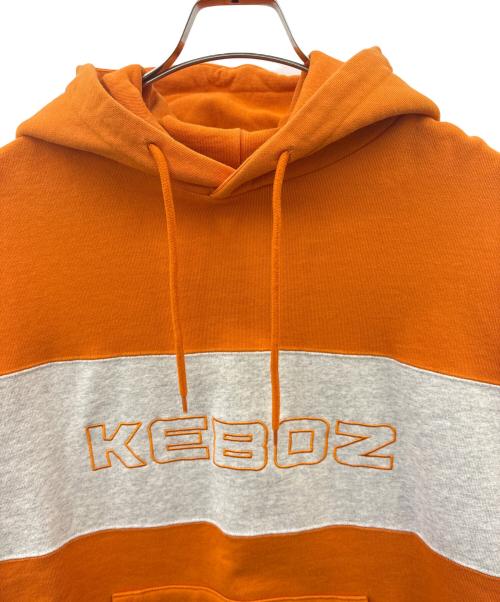 KEBOZ（ケボズ）KEBOZ (ケボズ) KEBOZ　プルオーバーパーカー オレンジ×グレー サイズ:Ｌの古着・服飾アイテム