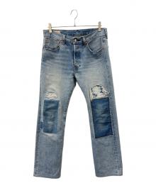 LEVI'S PReMIUM（リーバイス プレミアム）の古着「LEVI'S PReMIUM 　501デニムパンツ　赤耳 リペア加工」｜インディゴ