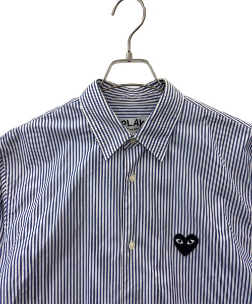 PLAY COMME des GARCONS（プレイコムデギャルソン）PLAY COMME des GARCONS (プレイコムデギャルソン) PLAY COMME des GARCONS　長袖シャツ ブルー×ホワイト サイズ:Ｌの古着・服飾アイテム