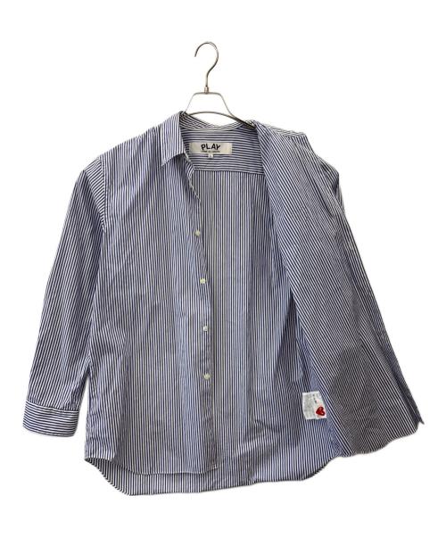 PLAY COMME des GARCONS（プレイコムデギャルソン）PLAY COMME des GARCONS (プレイコムデギャルソン) PLAY COMME des GARCONS　長袖シャツ ブルー×ホワイト サイズ:Ｌの古着・服飾アイテム