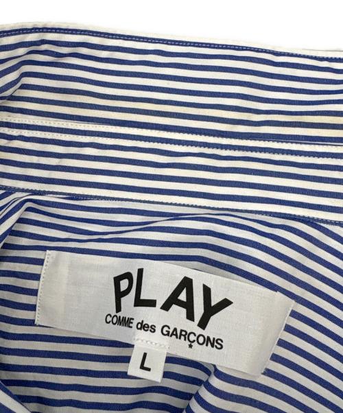 PLAY COMME des GARCONS（プレイコムデギャルソン）PLAY COMME des GARCONS (プレイコムデギャルソン) PLAY COMME des GARCONS　長袖シャツ ブルー×ホワイト サイズ:Ｌの古着・服飾アイテム