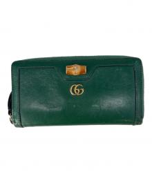 GUCCI（グッチ）の古着「GUCCI　ダイアナ　長財布」｜グリーン