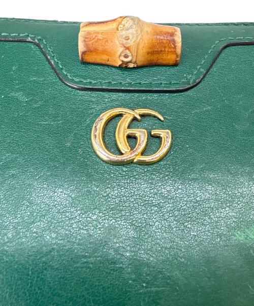 GUCCI（グッチ）GUCCI (グッチ) GUCCI　ダイアナ　長財布 グリーンの古着・服飾アイテム
