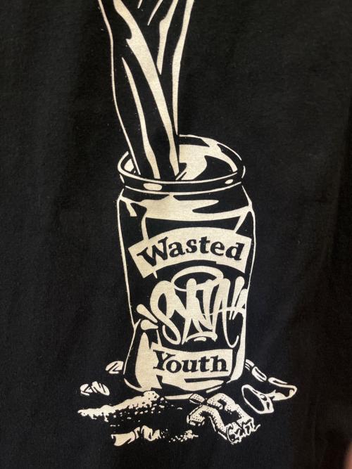 SYNAWORLD（シナワールド）SYNAWORLD (シナワールド) SYNAWORLD　wastedyouth　プリントTシャツ ブラック サイズ:XLARGEの古着・服飾アイテム