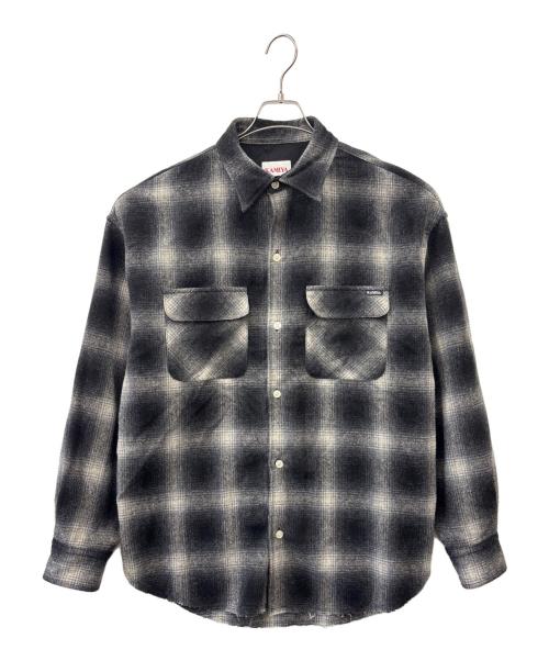 KAMIYA（カミヤ）KAMIYA (カミヤ) KAMIYA　Wool Check Shirt　ネルシャツ ブラック×グレー サイズ:Ｍの古着・服飾アイテム