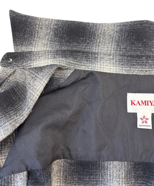 KAMIYA（カミヤ）KAMIYA (カミヤ) KAMIYA　Wool Check Shirt　ネルシャツ ブラック×グレー サイズ:Ｍの古着・服飾アイテム