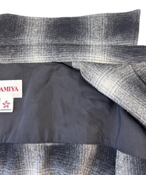 KAMIYA（カミヤ）KAMIYA (カミヤ) KAMIYA　Wool Check Shirt　ネルシャツ ブラック×グレー サイズ:Ｍの古着・服飾アイテム