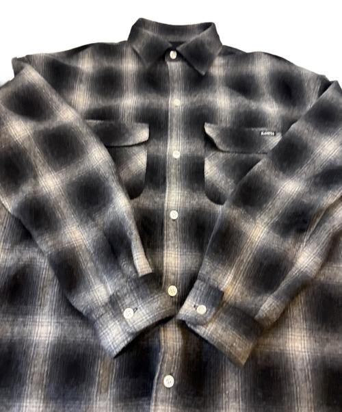 KAMIYA（カミヤ）KAMIYA (カミヤ) KAMIYA　Wool Check Shirt　ネルシャツ ブラック×グレー サイズ:Ｍの古着・服飾アイテム