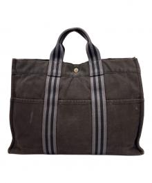 HERMES（エルメス）の古着「HERMES　フールトゥMM　キャンバストートバッグ」｜ブラック