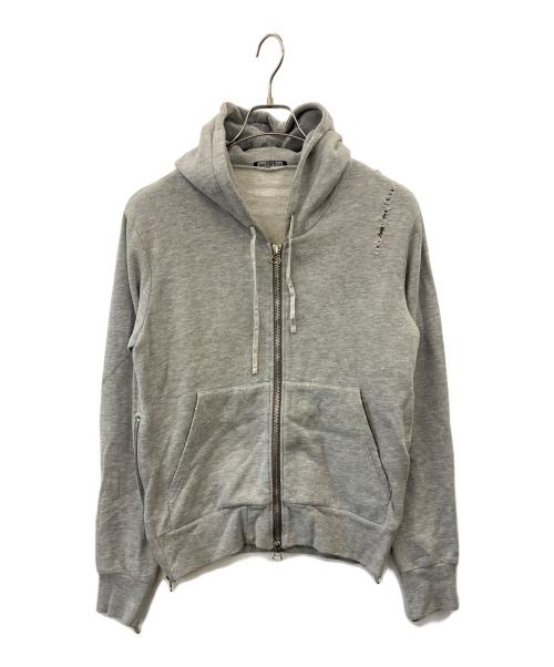 BALMAIN（バルマン）BALMAIN (バルマン) BALMAIN　ダメージ加工ジップパーカー グレー サイズ:XSの古着・服飾アイテム