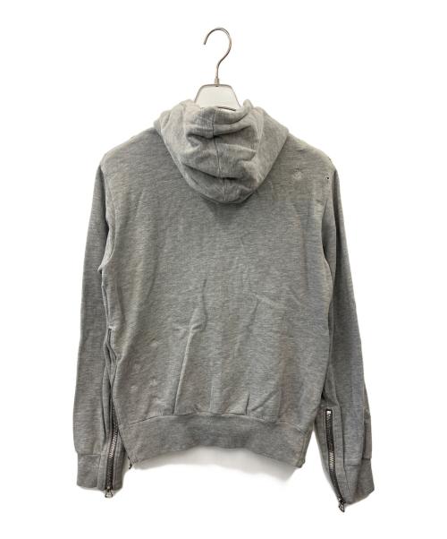 BALMAIN（バルマン）BALMAIN (バルマン) BALMAIN　ダメージ加工ジップパーカー グレー サイズ:XSの古着・服飾アイテム