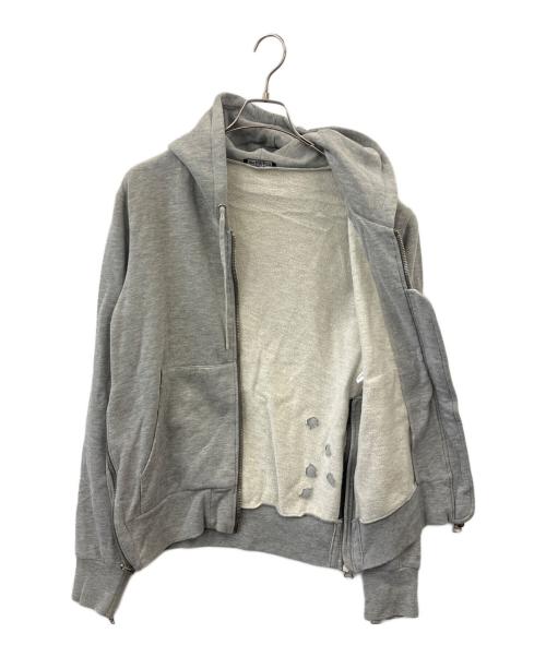 BALMAIN（バルマン）BALMAIN (バルマン) BALMAIN　ダメージ加工ジップパーカー グレー サイズ:XSの古着・服飾アイテム