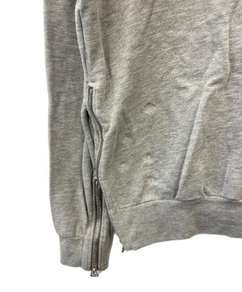 BALMAIN（バルマン）BALMAIN (バルマン) BALMAIN　ダメージ加工ジップパーカー グレー サイズ:XSの古着・服飾アイテム
